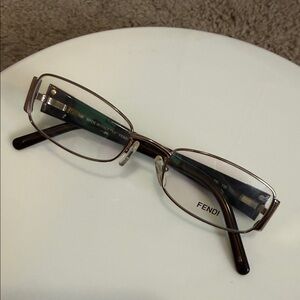 Fendi Dark Brown Rectangular Glasses